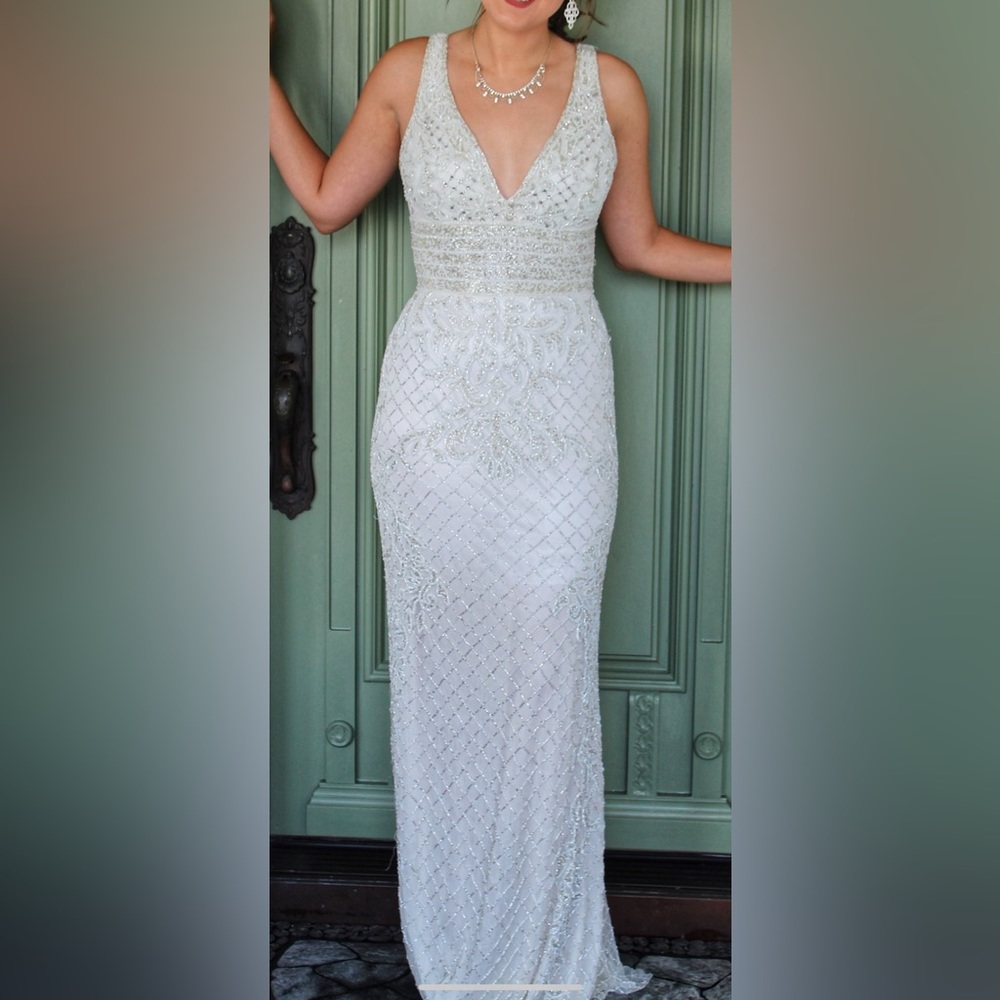 White, Fully Beaded, Primavera, Size 2